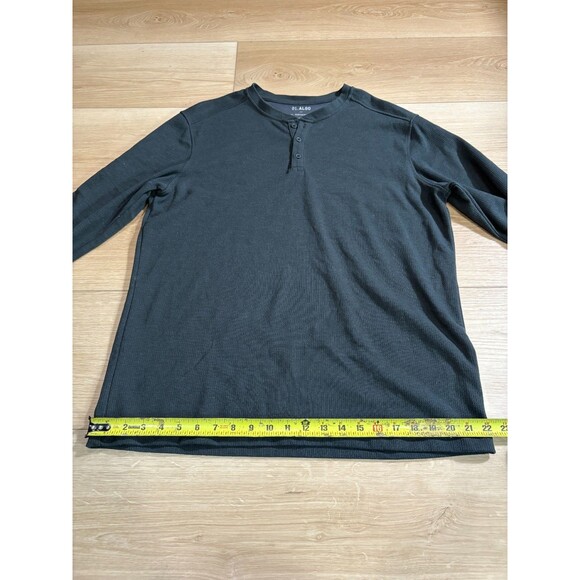 ALGO Men's XL Long Sleeve Waffle Knit Henley Performance Base Shirt - Picture 3 of 7